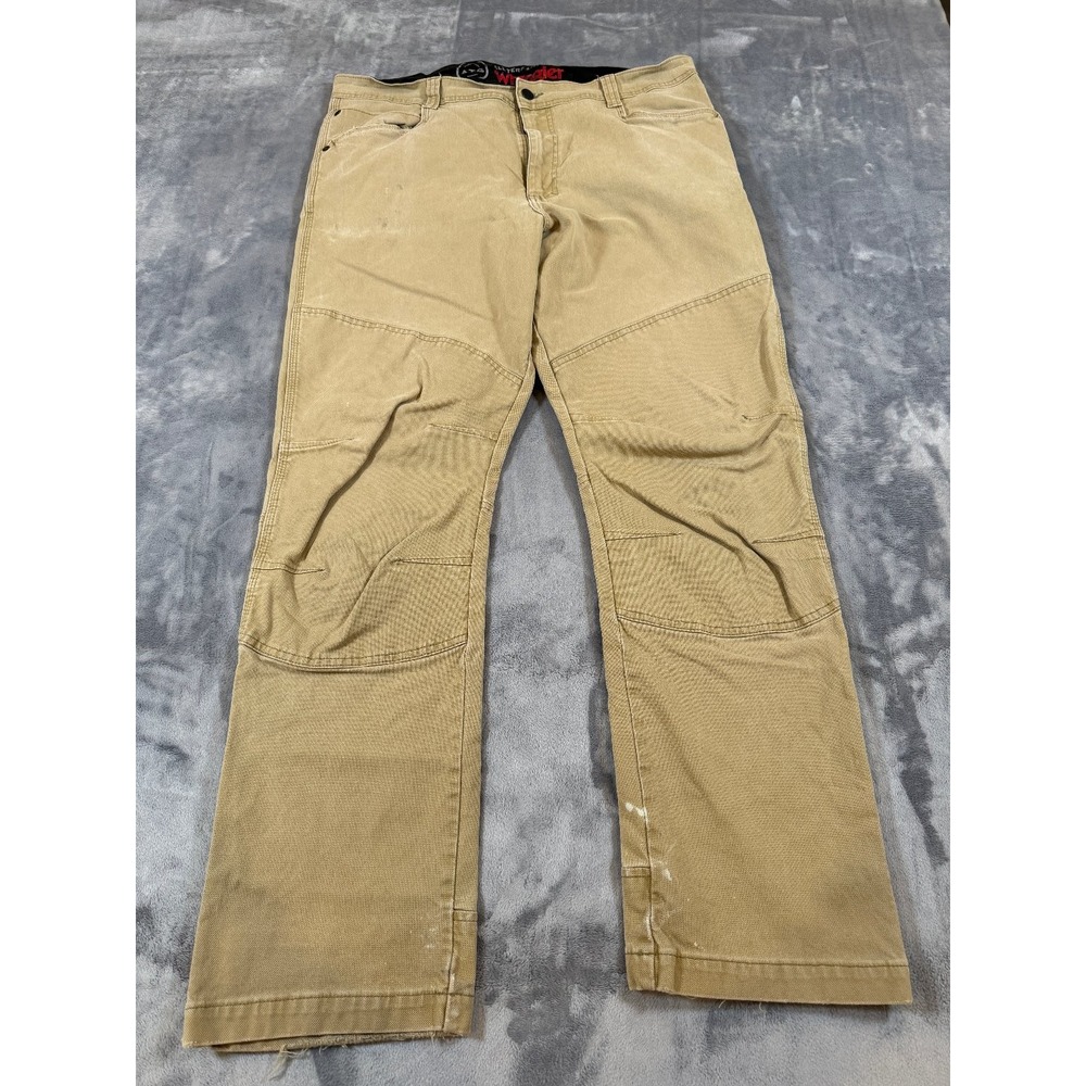 Wrangler ATG All Terrain Gear Men's Khaki Work Pants Size 38x32 Reinforced Knees